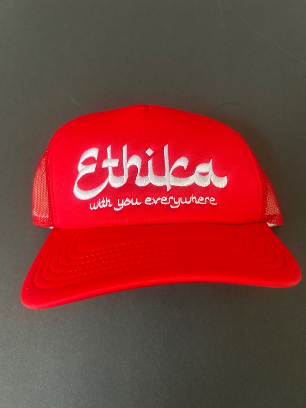 Ethika Red Cap with White Script Logo